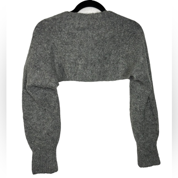 NEW Free People Prima Donna Knit Wool Blend Cropped Bolero Romantic Charcoal OS - Picture 5 of 7